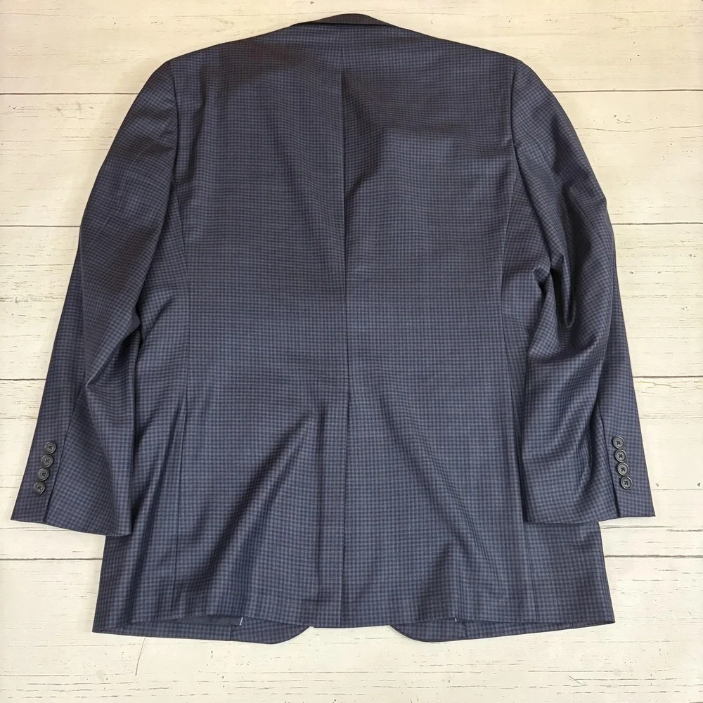 Brooks Brothers Blazer Mens 40R Blue Check Wool BrooksCool